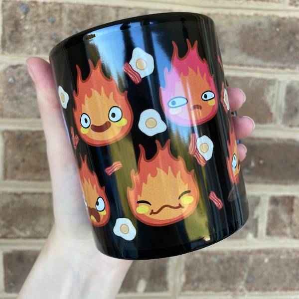 Calcifer Emotions Mug - calcifer pendragon - calcifer moving castle mug - calcifer emotions mug - calcifer cute mug