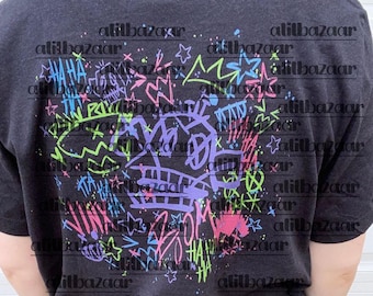 Jinx graffiti arcane league of legends shirt - Jinx Vi Arcane shirt - Jinx scribbles graffiti drawings shirt - Arcane league of legends tee