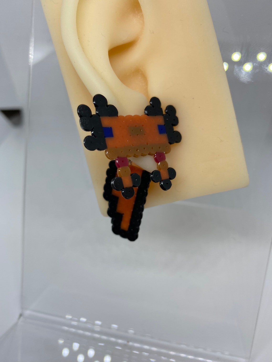 Minecraft Axolotl Perler Beads Earrings Minecraft Axolotl Etsy India