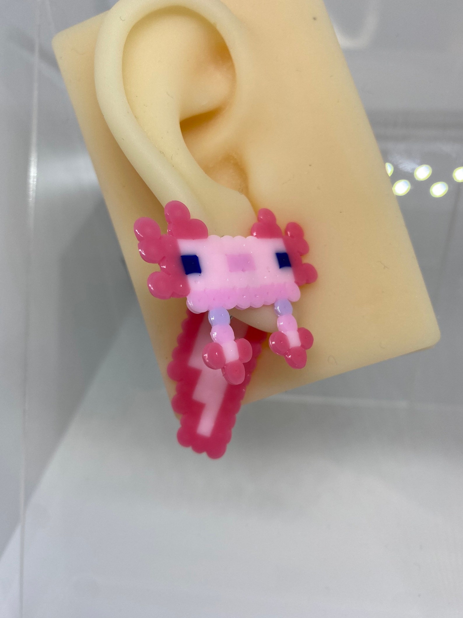 Minecraft Axolotl Perler Beads Earrings Minecraft Axolotl Sexiz Pix