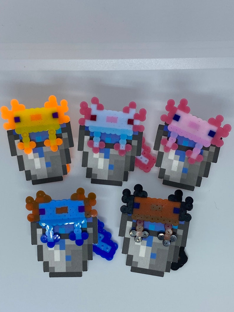Minecraft Axolotl Perler Beads Earrings Minecraft Axolotl Etsy Canada