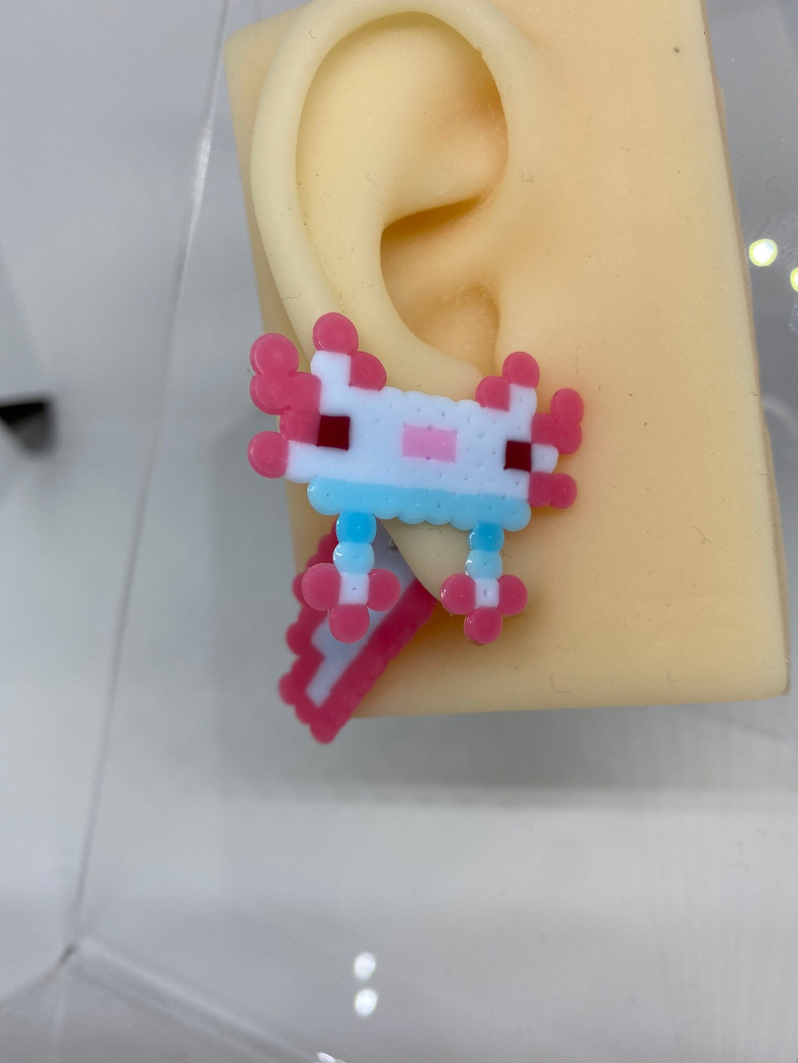 Minecraft Axolotl Perler Beads Earrings Minecraft Axolotl Etsy Canada