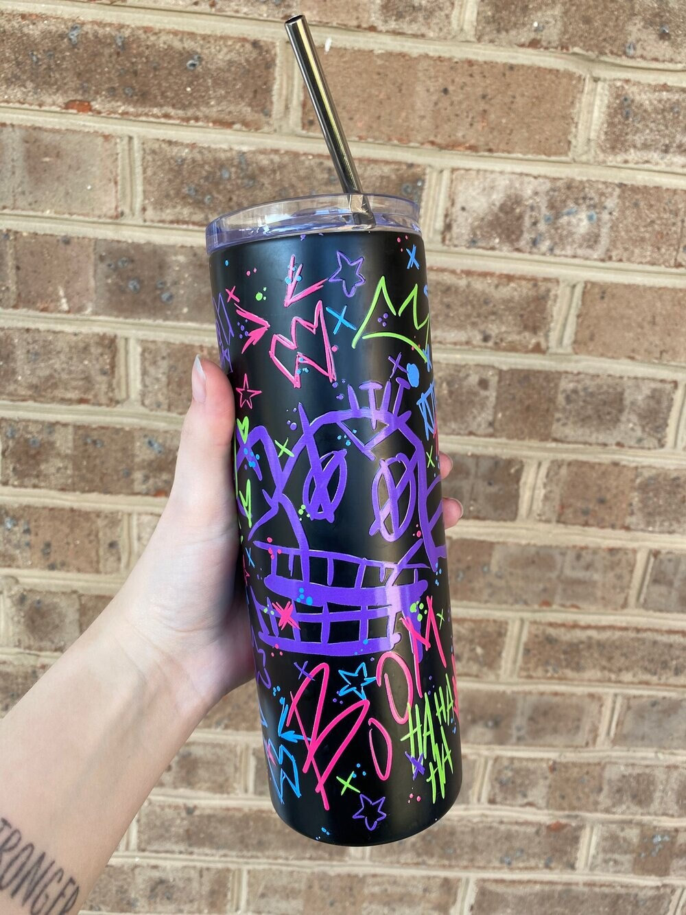 Jinx Scribbles Graffiti Tumbler - Arcane Jinx Vi Tumbler - League