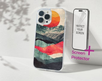 Coque de portable paysage de montagne, coque de portable montagne pour homme et femme, cadeau, coque de portable nature, protection d'écran de montagne pour campeur