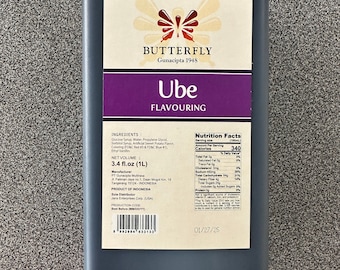 Butterfly 1 Litre (1000ml / 34 FL OZ) Ube or Pandan Flavouring x 1 Bottle