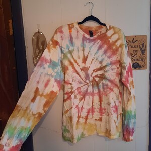 rainbow tie dye long sleeved shirt
