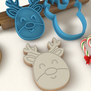 Reindeer (Design 1) - Christmas Cookie Cutter & Stamp