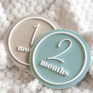 Elegant Monthly Baby Milestone Plaques | Baby Photo | Baby Shower Gift | Acrylic