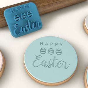 Happy Easter with Eggs Cookie Stamp