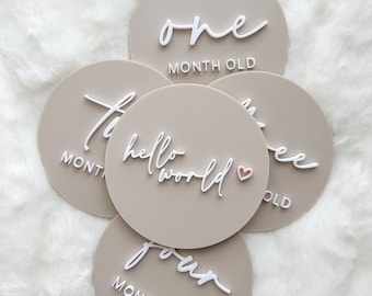 Baby Milestone Plaques | Baby Photo | Baby Shower Gift | Acrylic