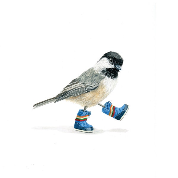 Moonboot Chickadee | signed  |  8 x 10 or 11 x 14 print