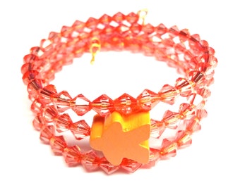 Meeple Bracelet Orange - Board Game Jewellery - Geeky Gift - Beaded Bracelet - Nerdy Bangles - Board Gamer Present - Gamer Gift