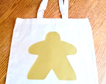 Gold Meeple Tote Bag - I Play Gold - Board Gamer Gift - Board Game Convention Bag - Handmade Gifts - Market Bag - Personalisable Shopper