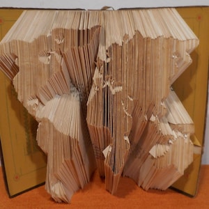 Gefaltetes Buch mit Weltkarte