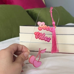Trendy Bookmark, Preppy Bookmarks, Pink Bookmarks, Acrylic Bookmark