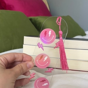 Trendy Bookmark, Preppy Bookmarks, Pink Bookmarks, Acrylic Bookmark
