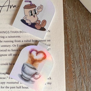 Magnetic bookmark, coffee bookmarks, coffee magnetic bookmarks, cute bookmarks, bookmarks, aesthetic bookmarks