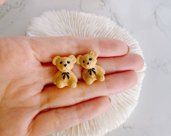 Lovely Cute Teddy Bear Earrings, Stud Earrings,Animal Earrings, Funny Earrings