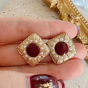 Baroque’s Vintage Red and Gold minimal Earrings