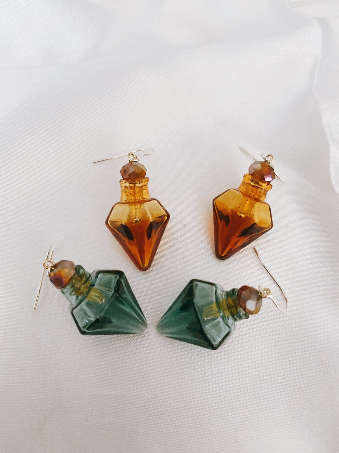 Glass Bubble Earrings: Minimalist Plastic & Wood Earrings - Etsy