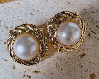 Vintage Baroque Earrings，Pearl Vintage Earrings， Elegant Earrings