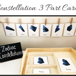 Carte acquerello costellazione in 3 parti