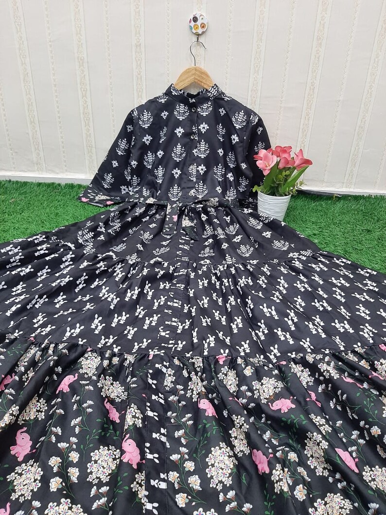 Exclusive Beautiful Digital Printed Cotton Fabric with Digital Print /& 55 inch Length Decent look Women or Girls In L,XL or XXL Size