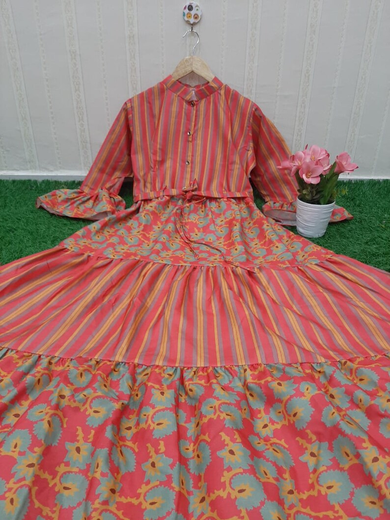 Exclusive Beautiful Digital Printed Cotton Fabric with Digital Print /& 55 inch Length Decent look Women or Girls In L,XL or XXL Size