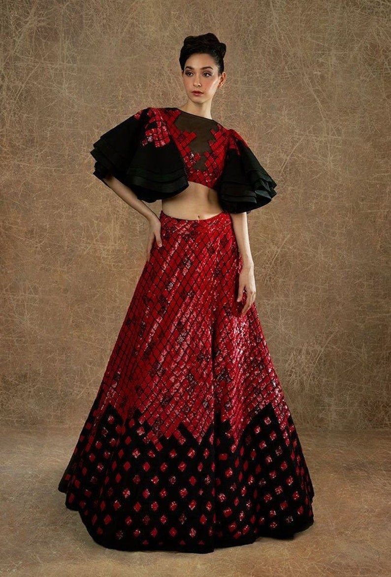 Tissue Net Dupatta Velvet Unstitched Choli With Blouse Velvet Fabric Heavy Sequance Embroidery Work Designer Lehenga With Can Can inner