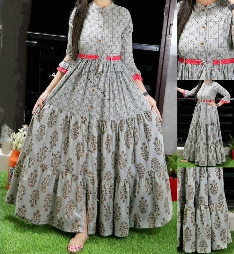 Exclusive Beautiful Digital Printed Cotton Fabric with Digital Print /& 55 inch Length Decent look Women or Girls In L,XL or XXL Size