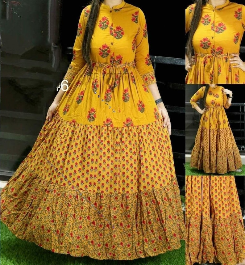 Exclusive Beautiful Digital Printed Cotton Fabric with Digital Print /& 55 inch Length Decent look Women or Girls In L,XL or XXL Size