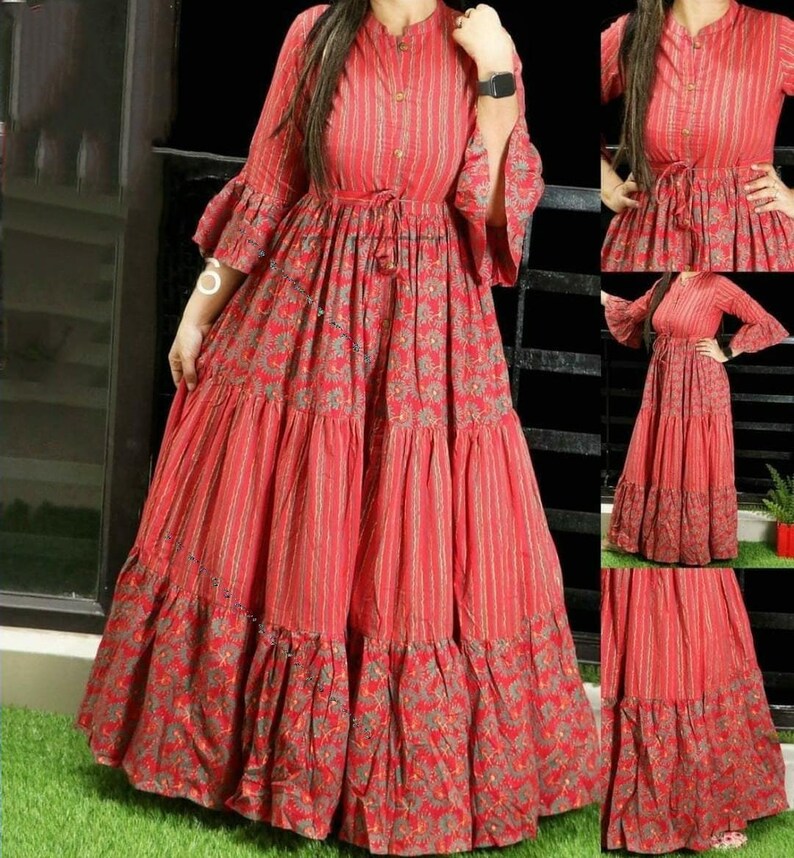 Exclusive Beautiful Digital Printed Cotton Fabric with Digital Print /& 55 inch Length Decent look Women or Girls In L,XL or XXL Size