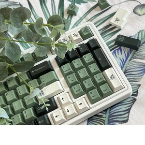 Green Olive Branch Keycaps-170pcs , Green Plant Keycap Set, Cherry Profile Keycaps, Cherry Keycap Set, filco DUCKY Keyboard Keycaps.