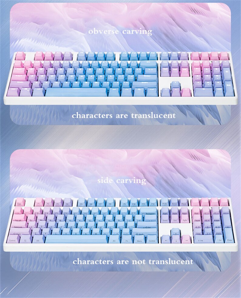 Pastel Gradient Key Cap Set 87/ 104/ 108pcs Keycaps Cherry Etsy