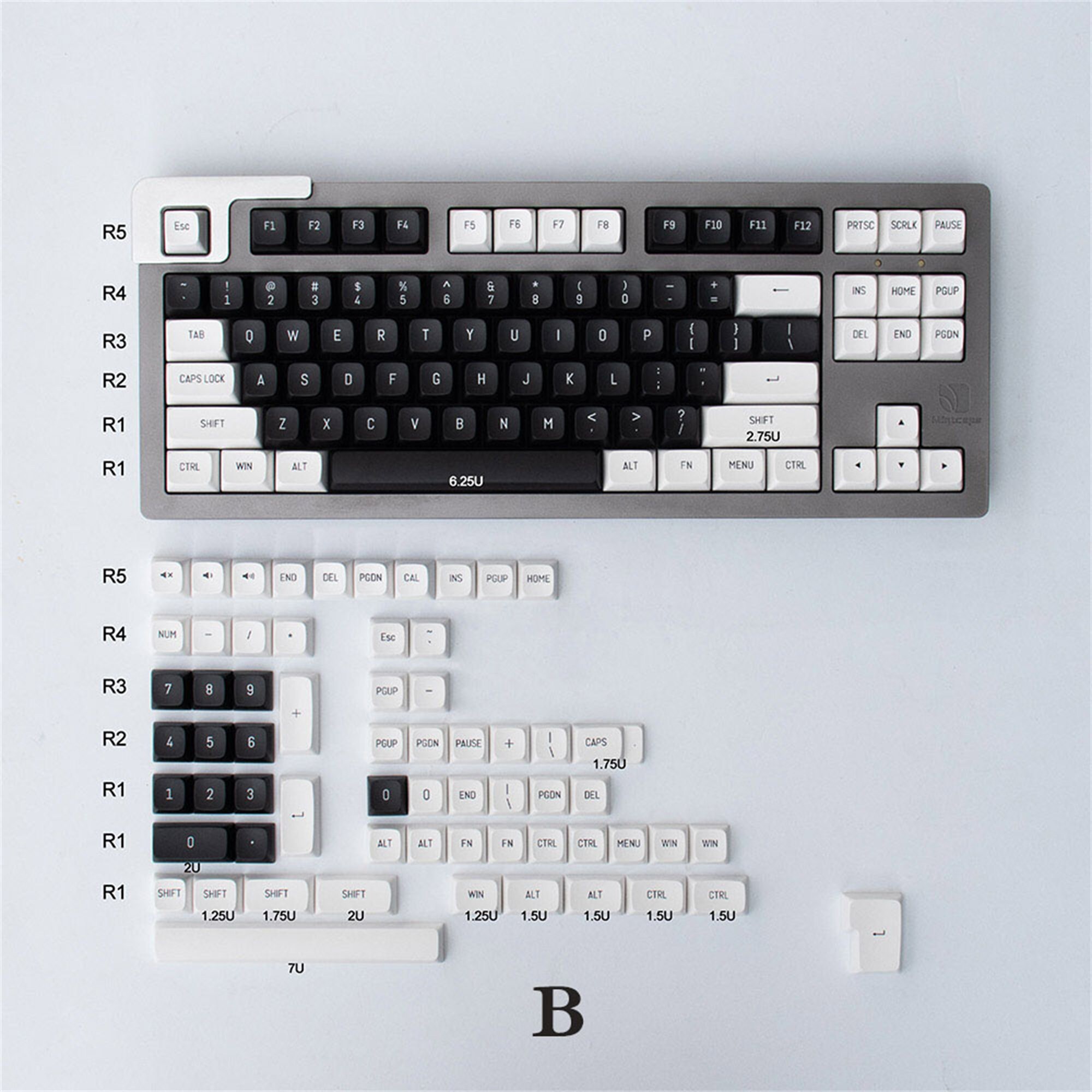 Black and White Keycaps150 PCS MSA Keycap Set Minimalist Etsy