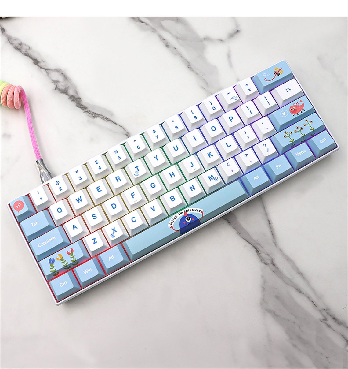 Ocean Theme Keycap Set Light Blue Keycaps Cherry Profile Key Etsy