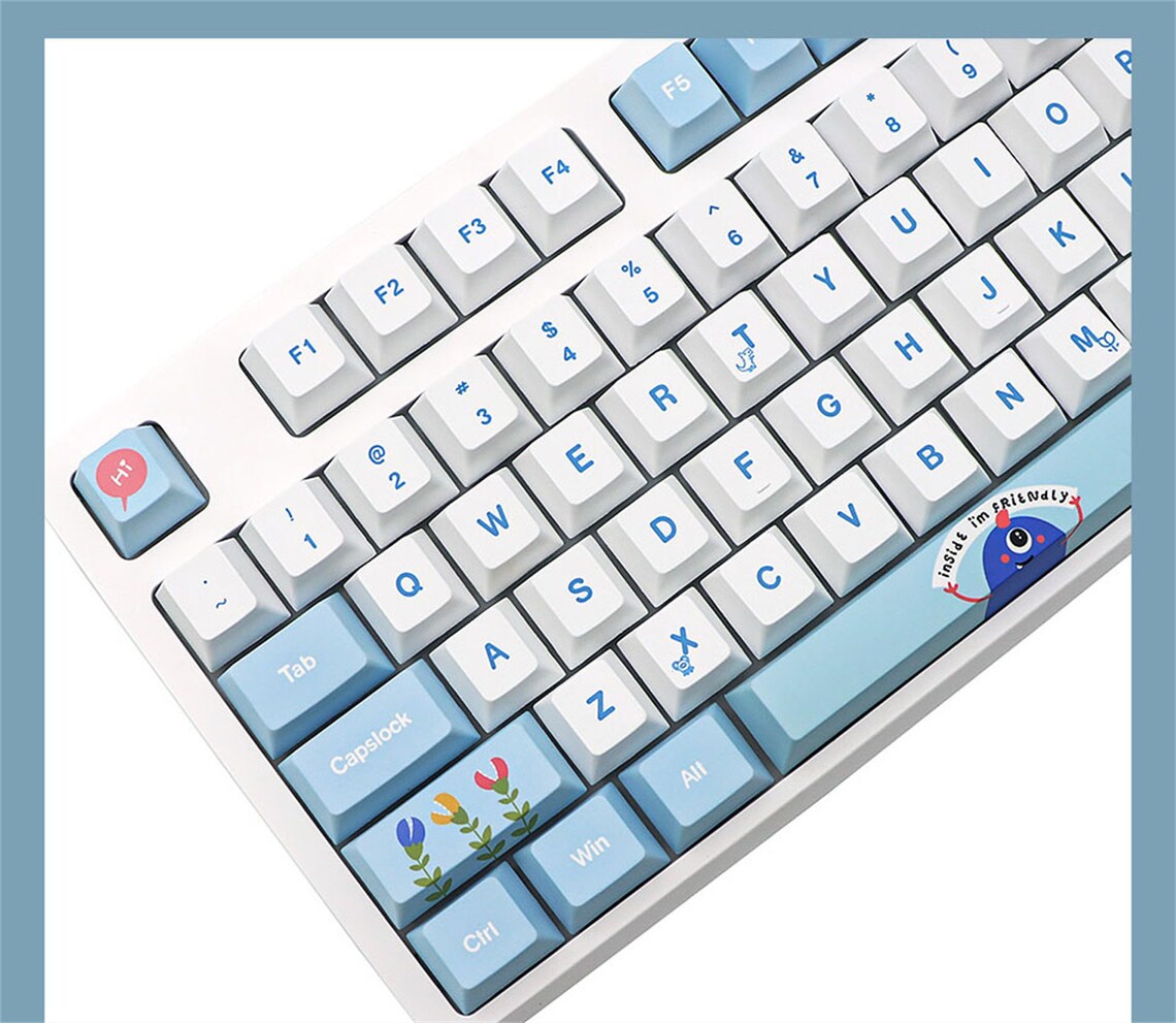 Ocean Theme Keycap Set Light Blue Keycaps Cherry Profile Key Etsy