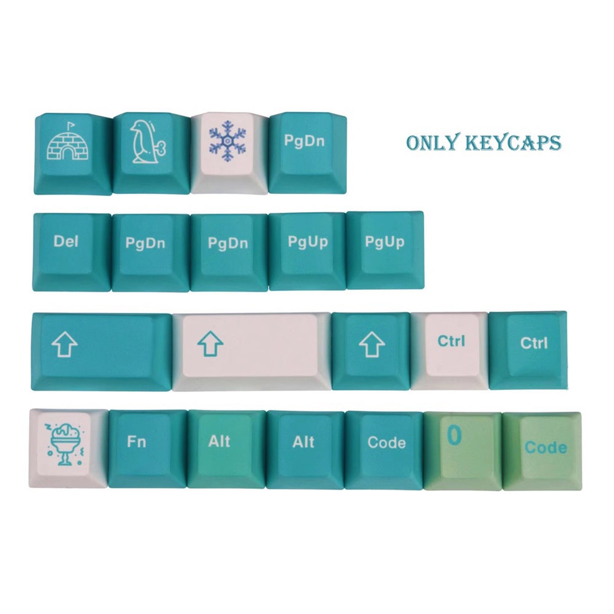 Gradient Keycaps Green Mint Keycaps 130pcs Keycap Full Set Etsy