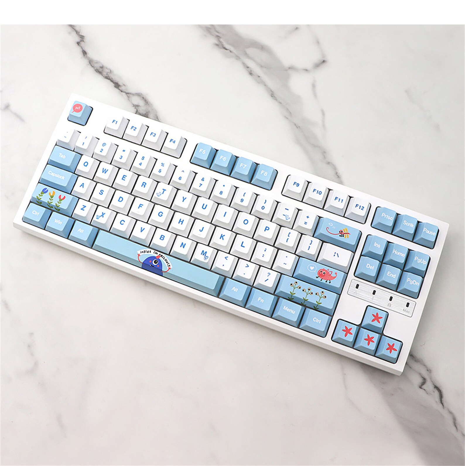 Ocean Theme Keycap Set Light Blue Keycaps Cherry Profile Key Etsy