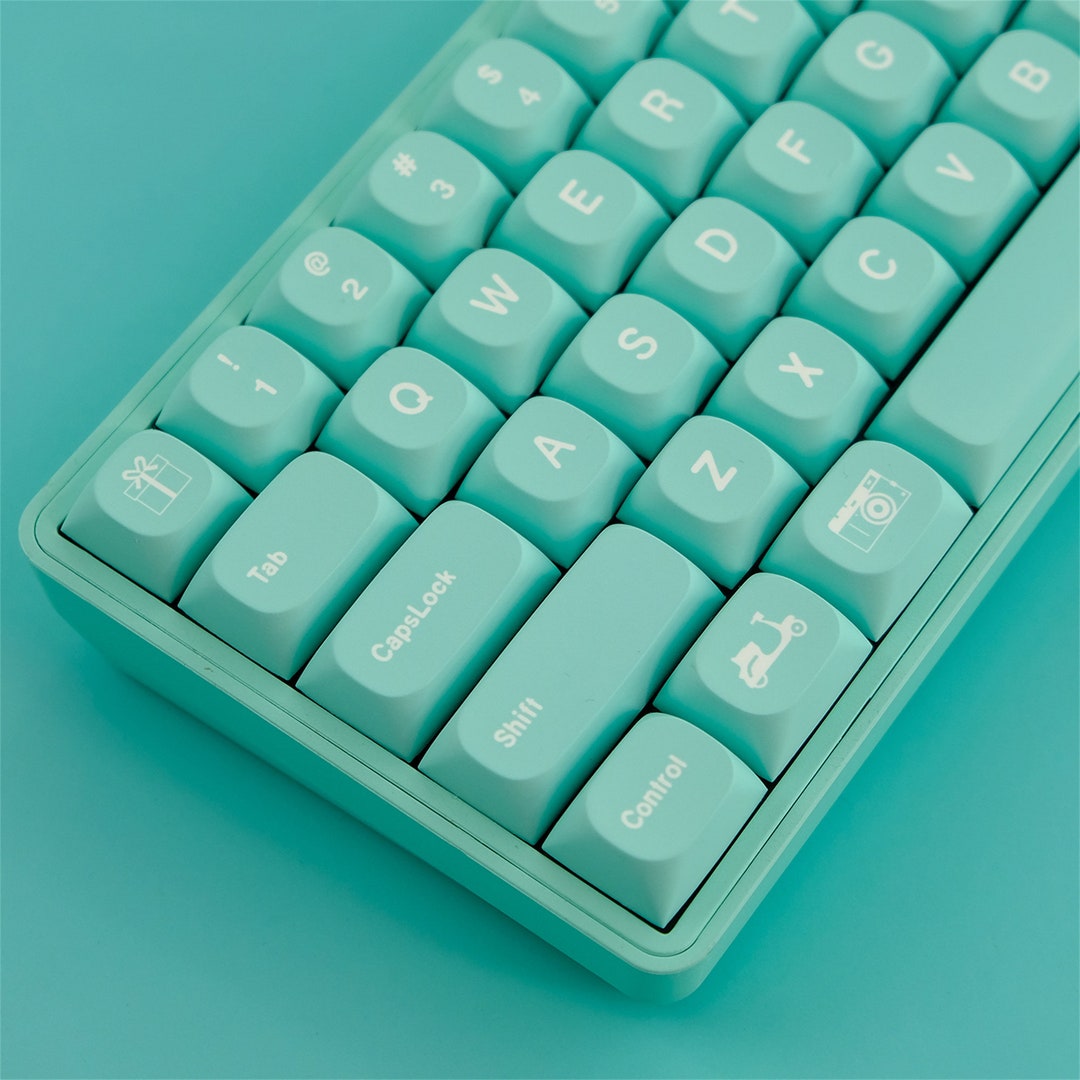 GMK Mint Green Set138pcs Simple Green Keycap Set MA Profile Etsy