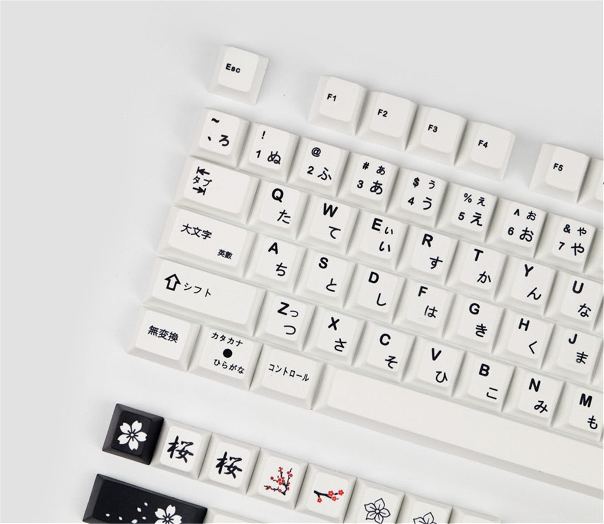 Minimalist White Keycap Set, 127 Pcs PBT Keycap Set, Japanese Keycaps ...