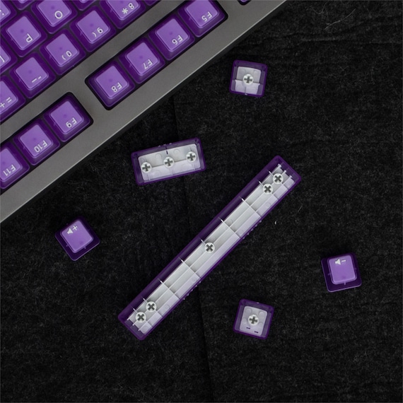 Translucent Purple Keycap Set-132pcs, Dark Purple Keycaps Set, OEM