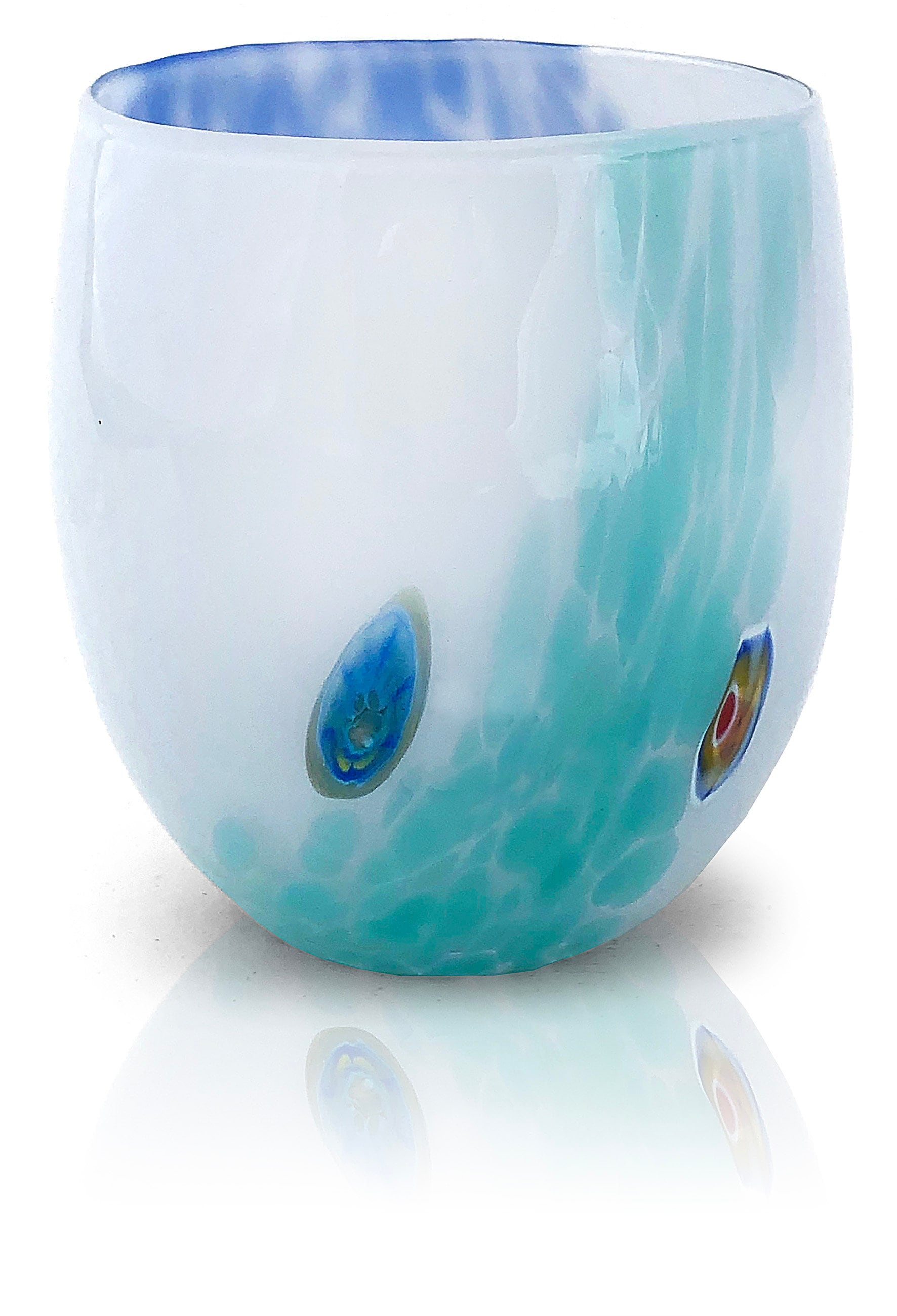 6 Glass Water Glasses the Colors of Murano LIGHT Etsy