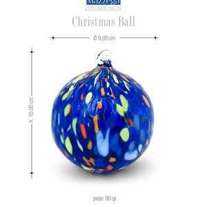 6 boules de Noël en verreLes couleurs de Murano. Soufflé et fabriqué à la main. Des décorations raffinées pour décorer votre sapin de Noël image 2