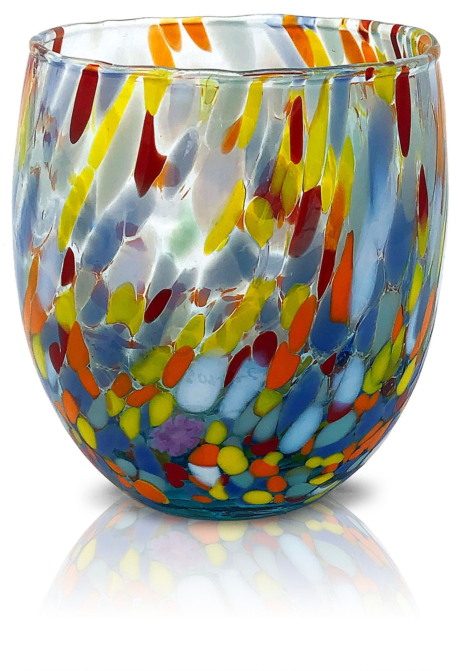 6 Murano style stained glass water glasses CLASSIC model. Etsy