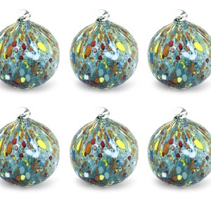 6 boules de Noël en verreLes couleurs de Murano. Soufflé et fabriqué à la main. Des décorations raffinées pour décorer votre sapin de Noël Azzurro