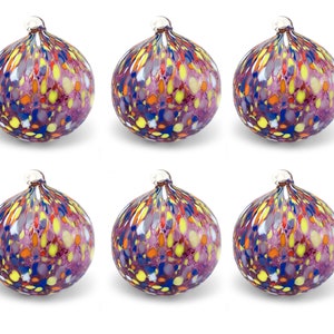 6 boules de Noël en verreLes couleurs de Murano. Soufflé et fabriqué à la main. Des décorations raffinées pour décorer votre sapin de Noël Violet