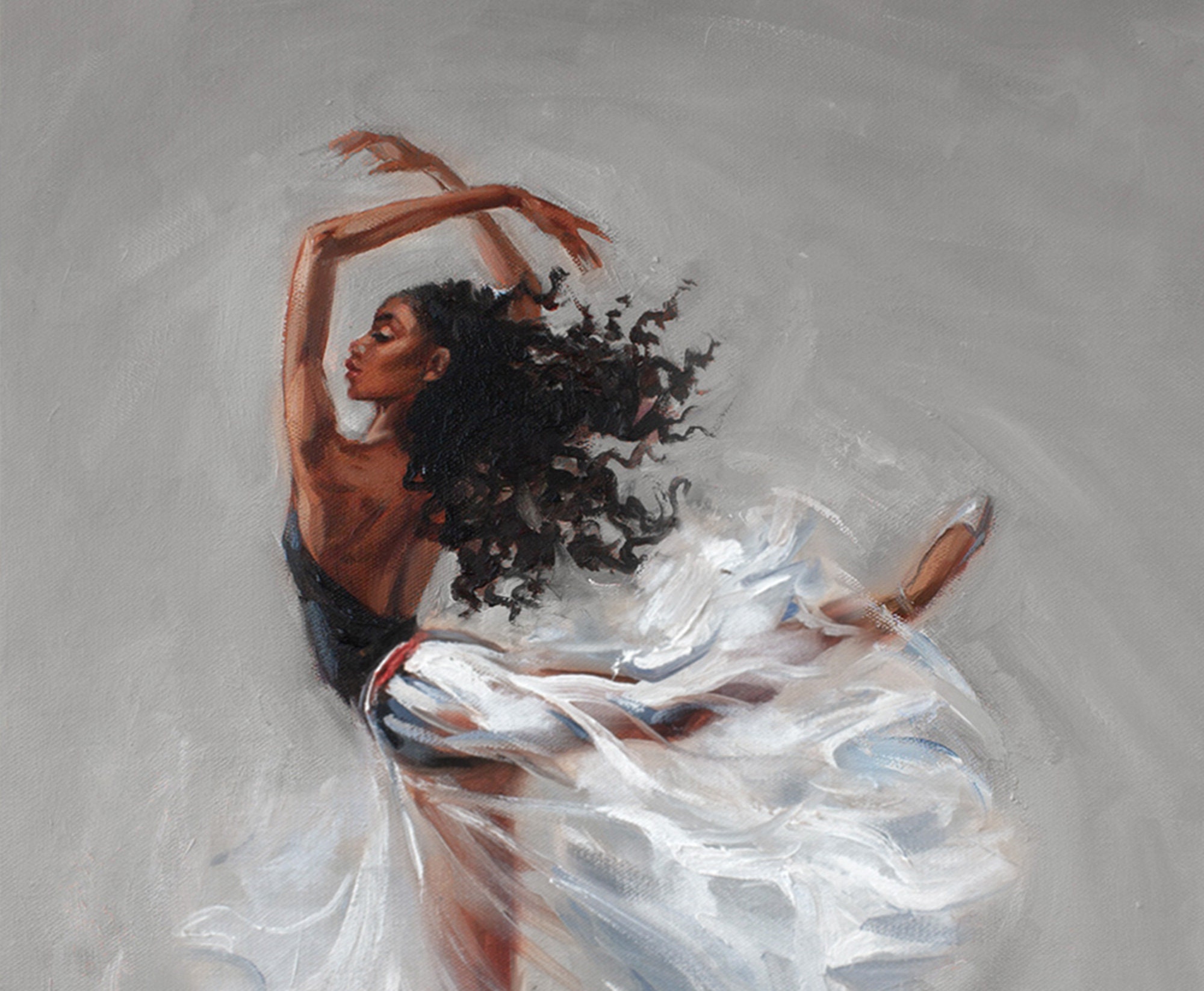 Black Ballerina Print Canvas Ballet Dancer Wall Art | Etsy