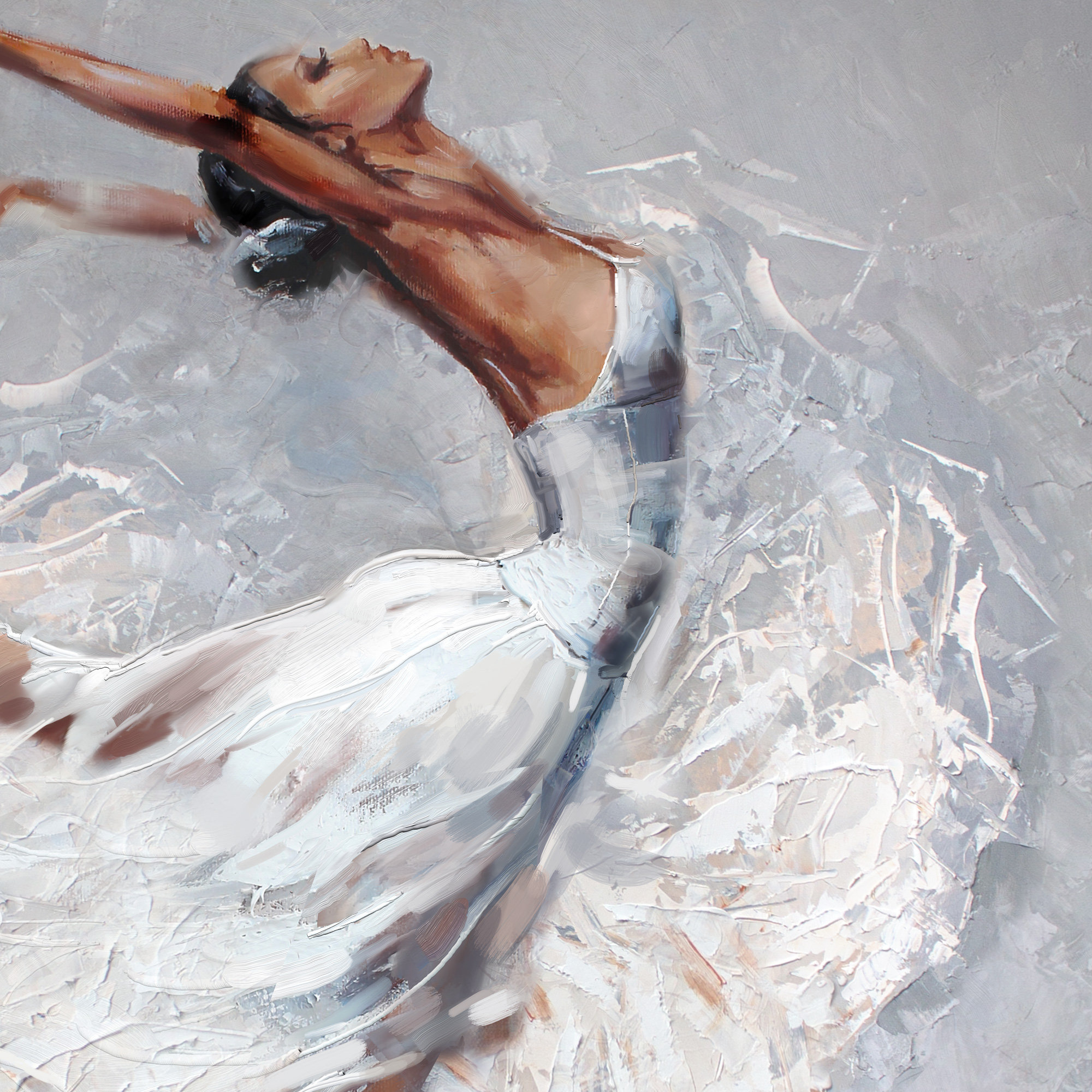 Ballerina Wall Art Print on Canvas Print of Original Oil Etsy