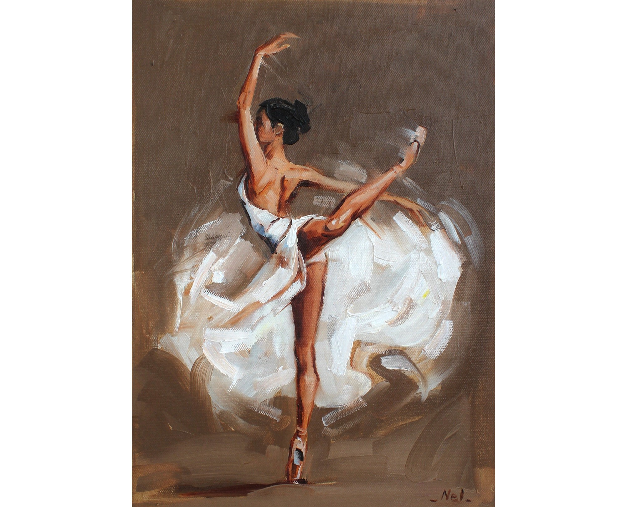 Ballerina Painting Original Art Ballet Dancer Wall Art Etsy